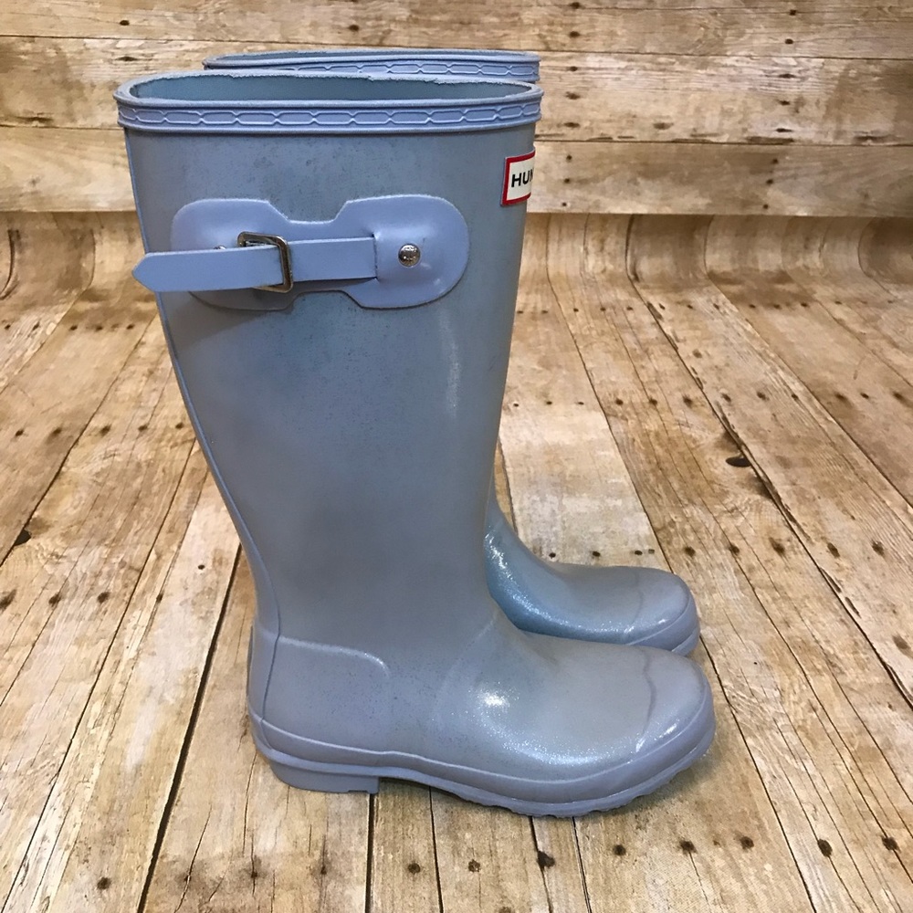 Hunter Blue Sparkle Glitter Boots Size 5 - Picture 2 of 8